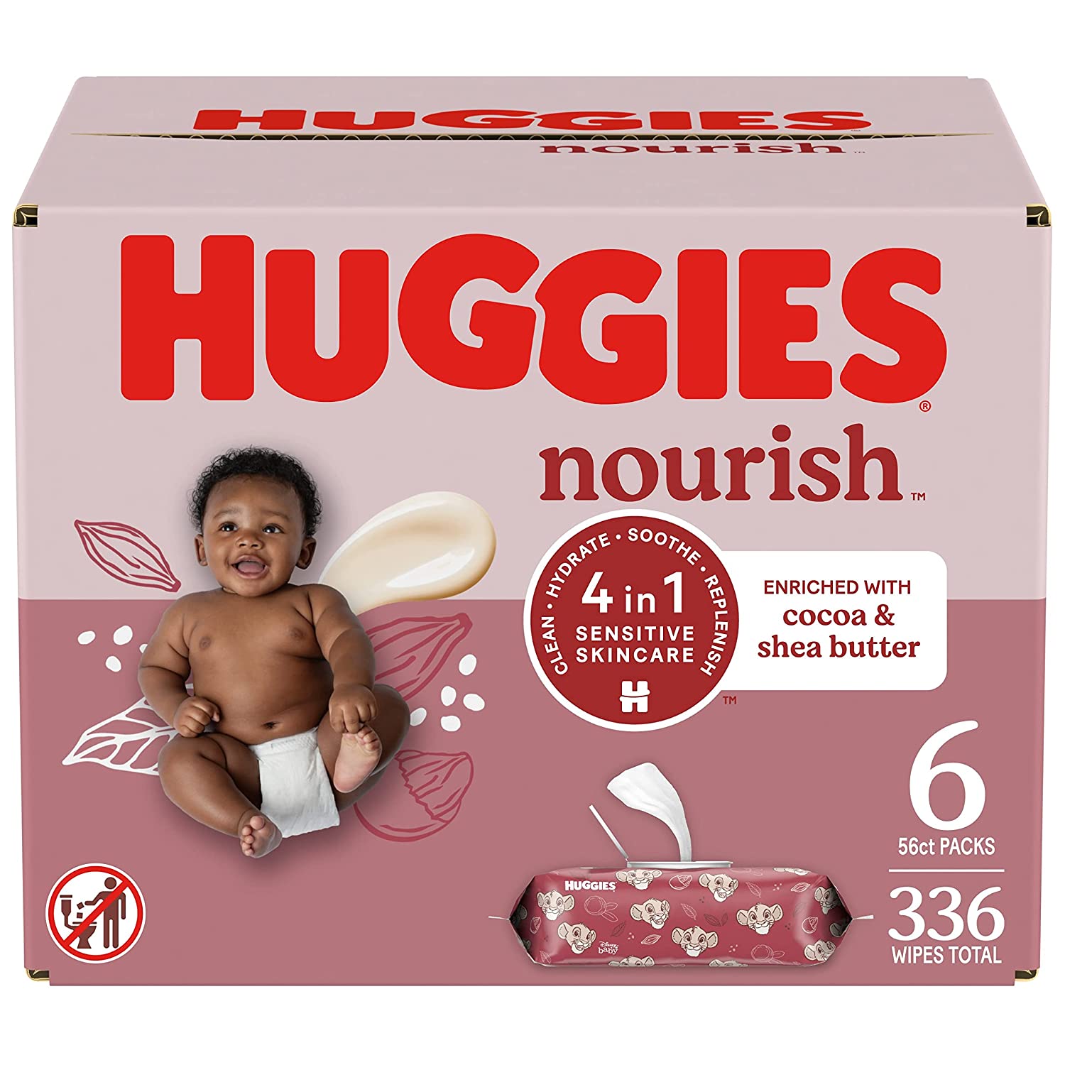 230816060937890_1 Scented Baby Wipes, Huggies Nourish Baby Diaper Wipes, 10 Push Button Packs (560 Wipes Total) - Image 1